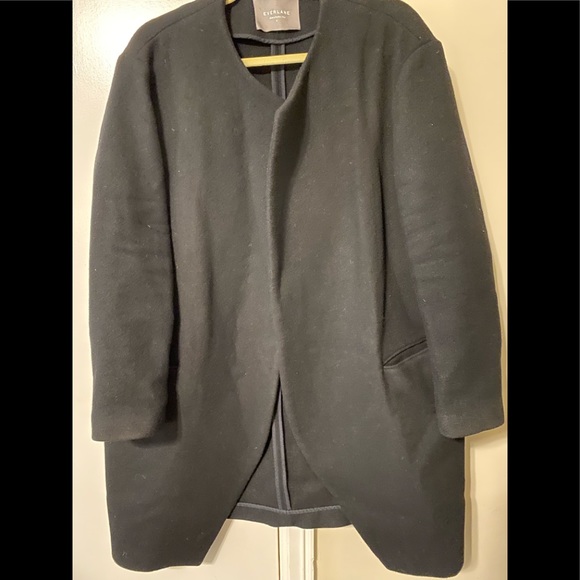 Everlane black wool coat with pockets size 8 - Picture 1 of 6